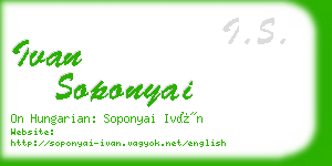 ivan soponyai business card